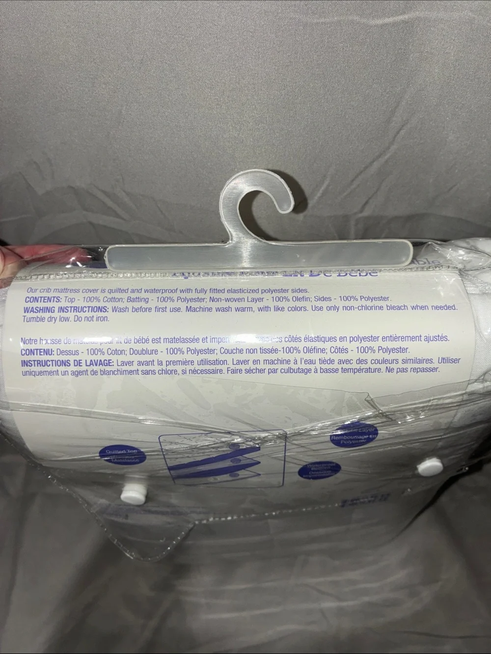 NWT BabiesRUs White Quilted Fitted Waterproof Crib Mattress Cover